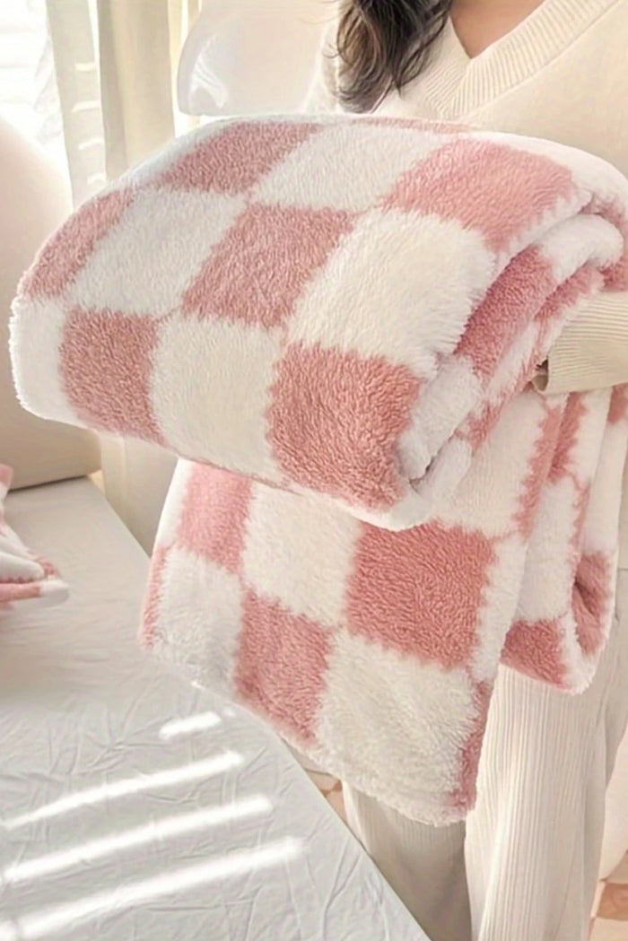 Pink Checkered Blanket